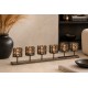 J-Line Theelichthouder 6 Crystal Smokey Grey – Luxe Windlicht met 6 Glazen